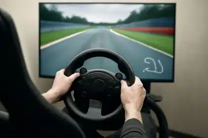 F1 Verstappen a Madrid: prova la pista col joypad e va a muro, video