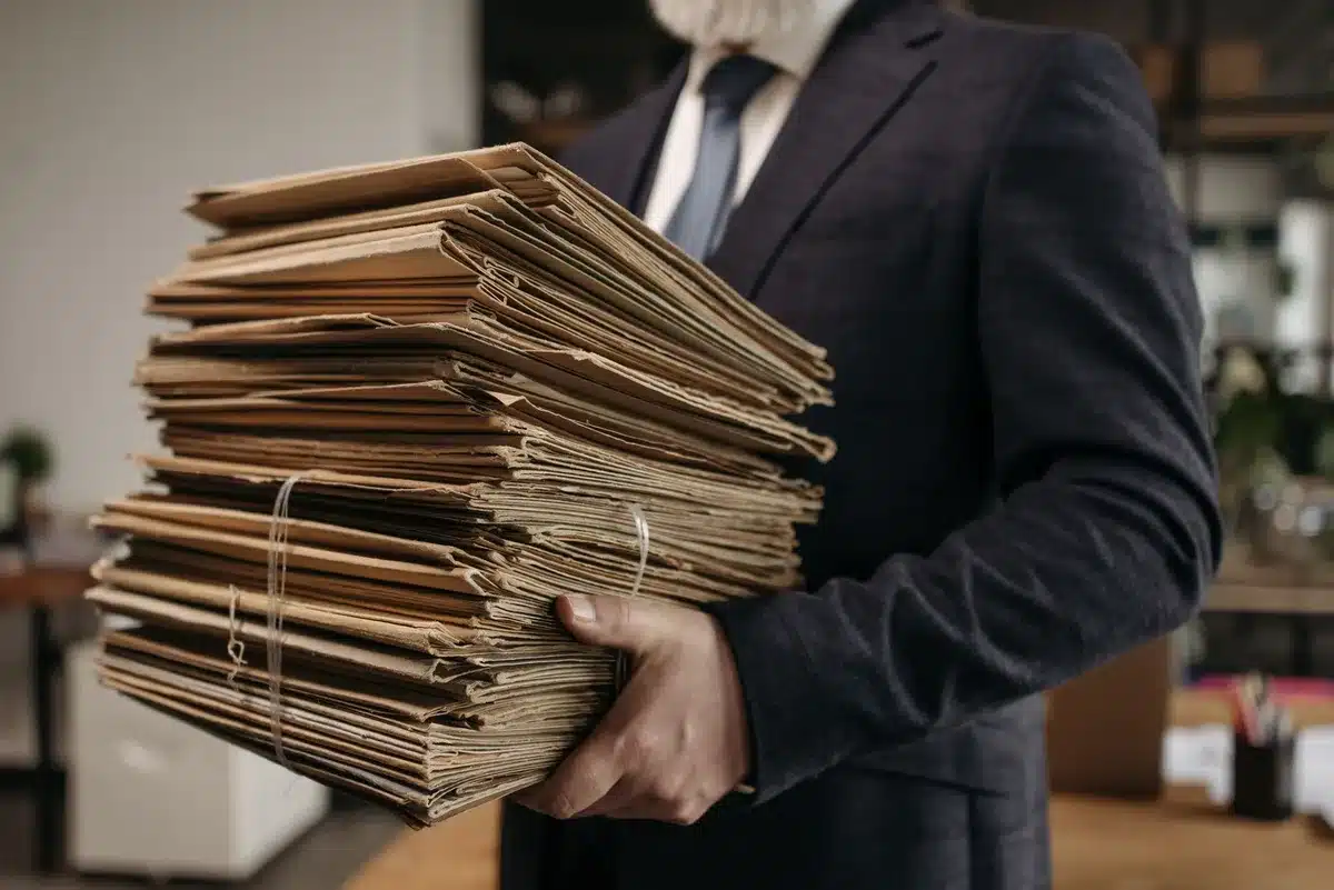 Documenti ufficiali e fascicolo disciplinare su un tavolo